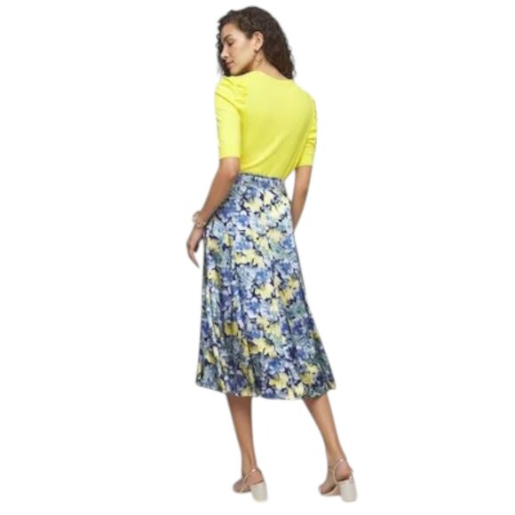 WHBM Silk Burnout Midi Skirt NWT - Picture 3 of 6